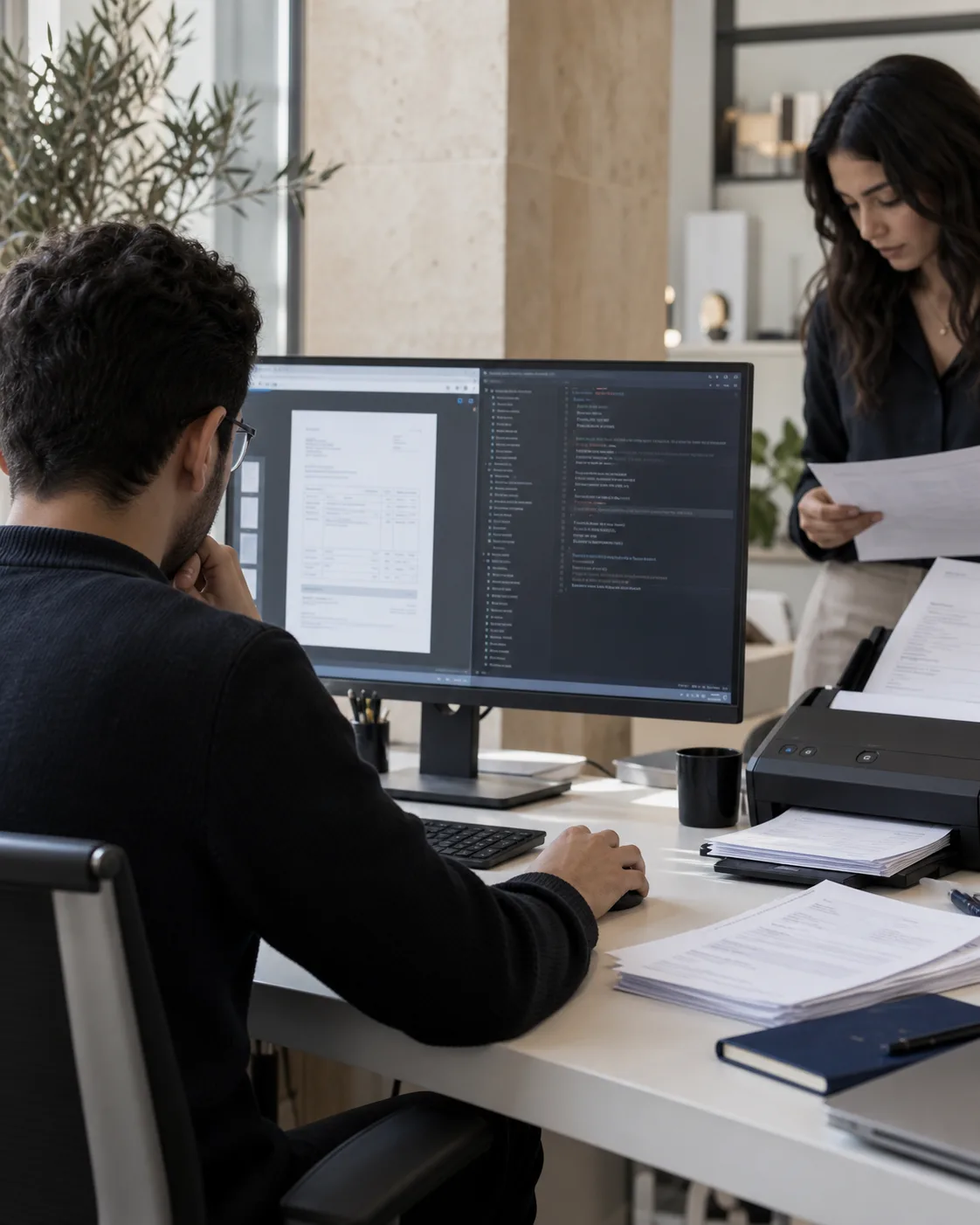 Illustration du traitement de documents par IA